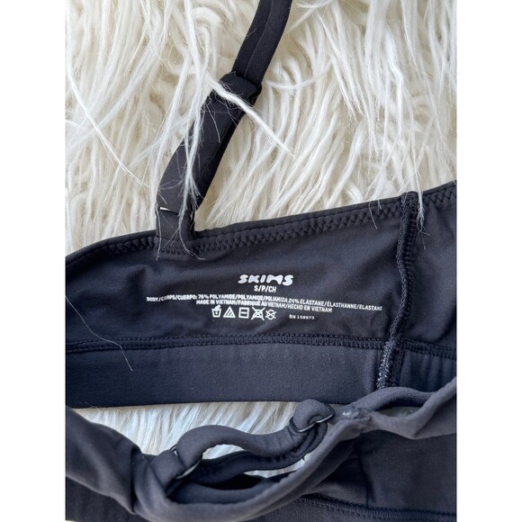 Skims Fits Everybody Scoop Neck Bralette Onyx Size Small - Picture 6 of 7